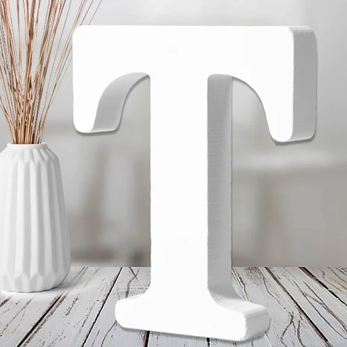 Miniatura 19 de AOCEAN Letras de madera blanca de 6 pulgadas, letras de madera sin terminar para decoración de pared, letras de pie, rebanadas, decoración