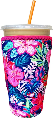Miniatura 30 de Funda Koverz para café helado, funda aislante de neopreno para taza, se ajusta a una taza de café de 32 Oz., lavable y reutilizable, accesorios