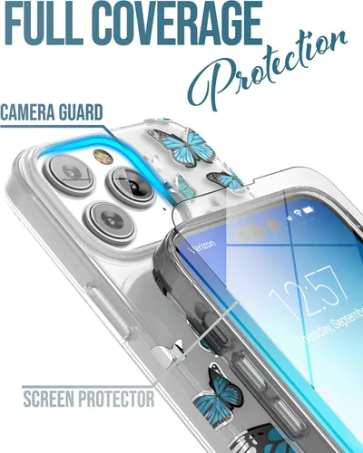 Miniatura 2 de ENCASED Funda magnética diseñada para iPhone 14 PRO con protector de pantalla para mujer, compatible con accesorios MagSafe para teléfono