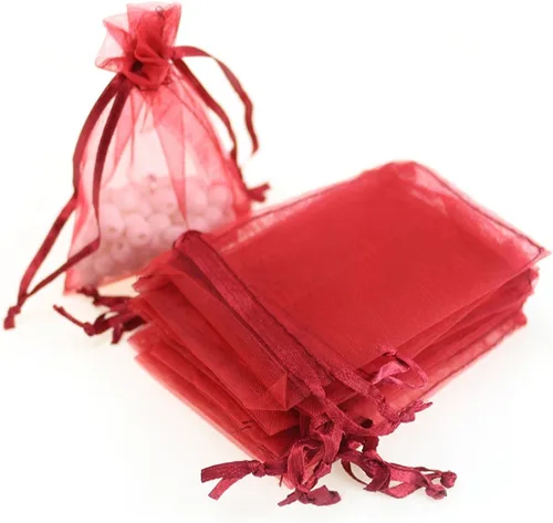 Miniatura 8 de 100 bolsas de organza Akstore, 4 x 6 pulgadas, para boda, festival, fiesta, etc Dorado