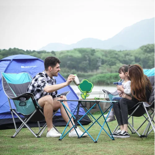 Miniatura 2 de SUNNYFEEL Silla de campamento acolchada XL de gran tamaño, sillas de campamento plegables resistentes con portavasos y bolsa de transporte, sillas