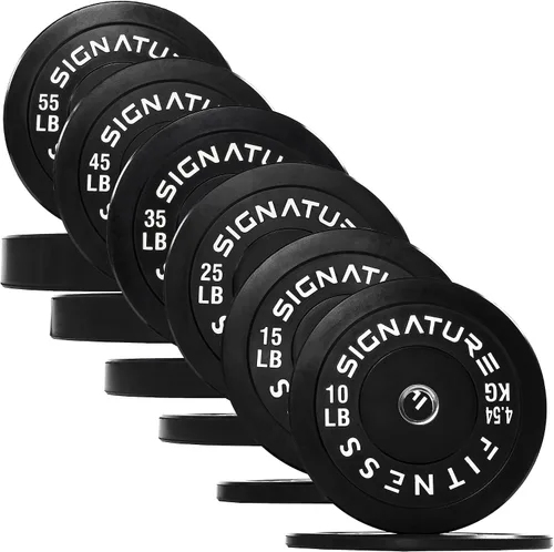 Miniatura 17 de Juego de placas olímpicas de amortiguación Fitvids, placas de peso de 2" para entrenamiento de fuerza y levantamiento de pesas, París o juego