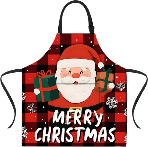 Miniatura 59 de ANNA QUEEN Delantal de Feliz Navidad para mujeres y hombres con bolsillos, delantal de muñeco de nieve, delantal de cocina ajustable para cocinero