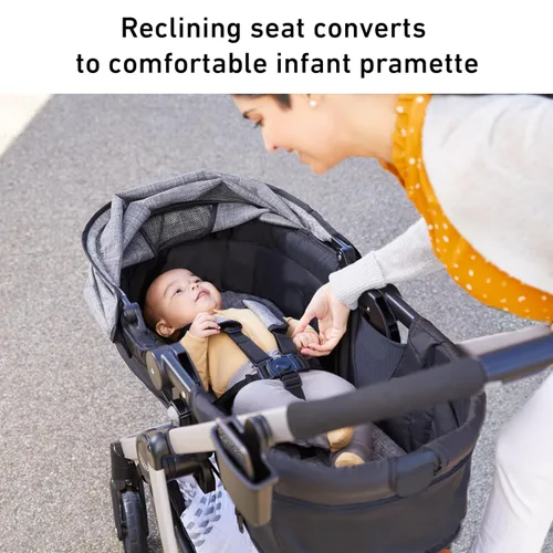 Miniatura 2 de Graco Modes Pramette Sistema de viaje, Combo modular de asiento de auto y carriola 3 en 1, Portabebés para asiento de auto infantil a carriola