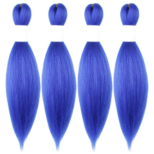 Miniatura 26 de Cabello trenzado preestirado de 10 pulgadas, 4 paquetes, extensiones de cabello corto para trenzas, cabello sintético preestirado #1 (negro azabache)