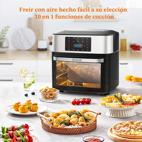 Miniatura 7 de Horno freidora de aire grande de 20 cuartos de galón, horno tostador 10 en 1, combo de freidora de aire con ventana para la familia, horno freidora