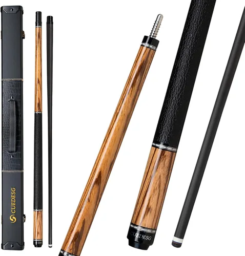 Miniatura 25 de Palo de Billar de Fibra de Carbono 10.5mm/11.8mm/12.5mm, Palo de Piscina de Baja Deflexión con Empuñadura de Madera Rara, Palo de Billar Profesional