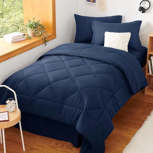 Miniatura 363 de CozyLux Juego de edredón tamaño King, color naranja quemado, toda la ropa de cama en una sola bolsa, 7 piezas: edredón, fundas de almohada