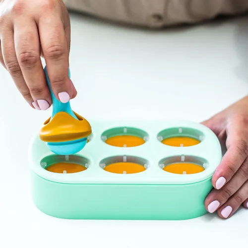 Miniatura 2 de Boon PULP Bandeja de silicona para congelador, incluye bandeja de silicona y tapa con 2 comederos de silicona PULP para bebés, almacenamiento
