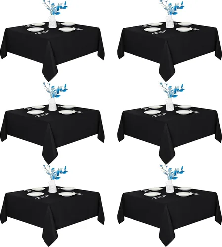Miniatura 36 de Fitable - Paquete de 6 manteles redondos blancos - 120 pulgadas de diámetro - Manteles resistentes a las manchas y lavables, manteles de poliéster