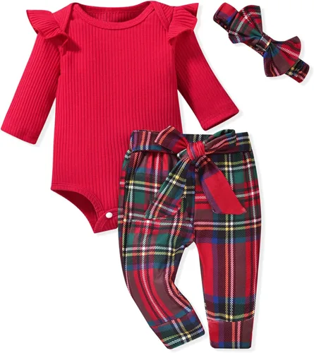 Miniatura 169 de Aalizzwell Conjunto de mameluco acanalado para bebé recién nacido prematuro para otoño e invierno
