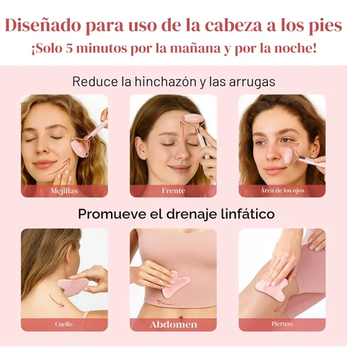 Miniatura 5 de BAIMEI IcyMe - Rodillo de jade y Gua Sha, rodillo facial para reducir el enrojecimiento de la piel, cuidado personal para hombres y mujeres, Rosa