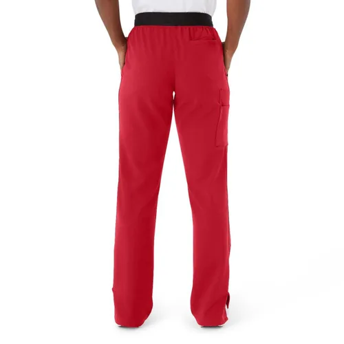 Miniatura 72 de ave. Varick - Pantalón médico de tiro medio para mujer, pierna recta, seis bolsillos, color azul caribeño, talla S