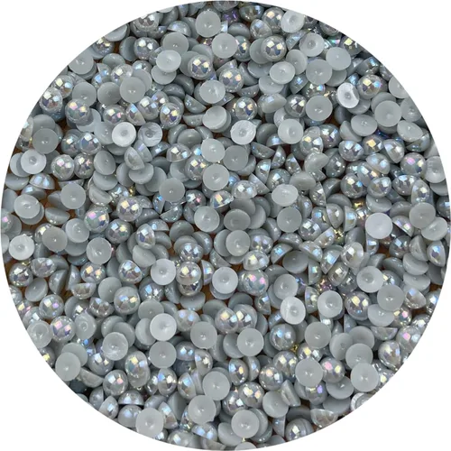 Miniatura 39 de 1000 piezas de cuentas de perla media de 5 mm cuentas de perla plana cuentas de perla redondas planas de plástico para manualidades, embellecimiento
