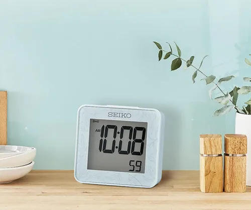 Miniatura 4 de SEIKO QHL097LLH Reloj despertador digital para dormitorio, azul mate, 2.6 x 2.4 pulgadas