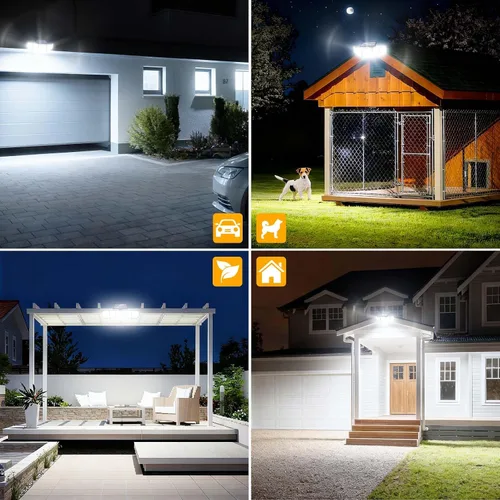 Miniatura 7 de MDCMDCM Luces solares al aire libre con sensor de movimiento - 3000LM con cable de 16.4 pies 3 niveles de brillo 3 modos, luces solares de seguridad
