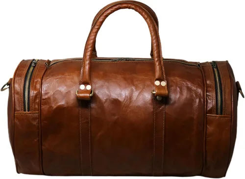 Miniatura 8 de Jaald Maleta de viaje de cuero genuino grande de 22.0 in para hombres y mujeres Fitness fin de semana cabaña de mano Vintage impermeable regalo