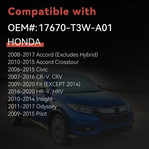 Miniatura 2 de Tapa de Gas Reemplazo Tedrs para Honda: 17670 - T3W - A01 Civic Accord Odyssey Fit HRV HR-V CRV CR-V Pilot Crosstour Insight 2006-2020 OEM Fit