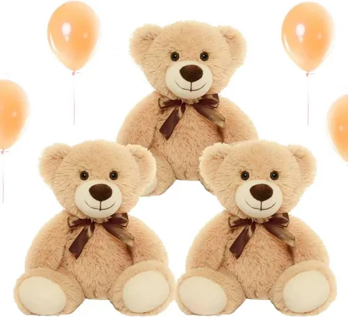 Miniatura 16 de 3 piezas de oso de peluche de 13.5 pulgadas, suave, de peluche, a granel, lindos juguetes de peluche para niños, baby shower, cumpleaños