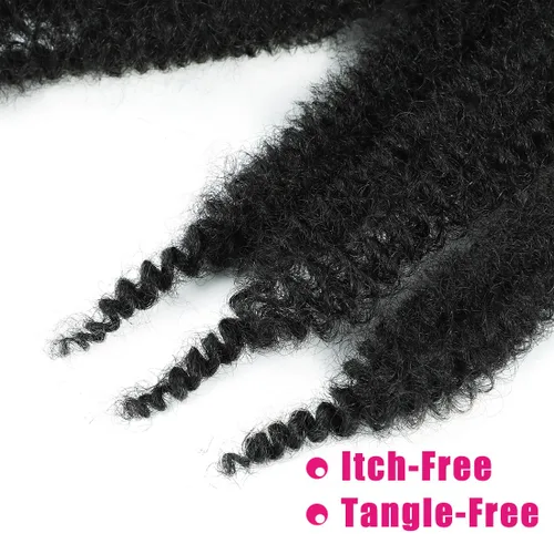 Miniatura 7 de Cabello afro elástico y trenzado de 30 pulgadas 2 paquetes, cabello preesponjado y trenzado elástico pre-estirado para extensiones de cabello suave