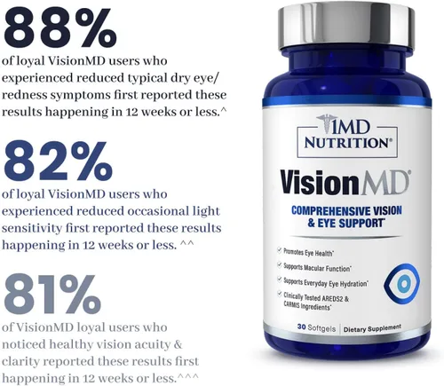 Miniatura 5 de 1MD Nutrition VisionMD - Vitamina para ojos CARMIS - Suplemento ocular para adultos - con OptiLut luteína y zeaxantina - Apoya el cuidado