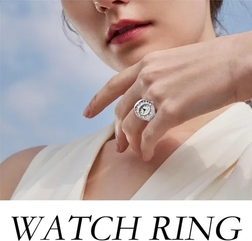 Miniatura 6 de Reloj de anillo inteligente con anillo preciso, reloj de cristal para cumpleaños, Navidad, regalo de San Valentín