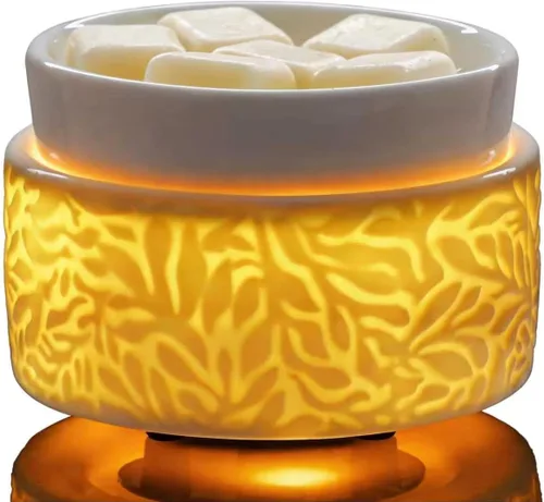 Miniatura 7 de Calentador de cera derretida con 1 plato de silicona, quemador de cera de velas, calentador de aceite cerámico 3 en 1, derretidor eléctrico de cera
