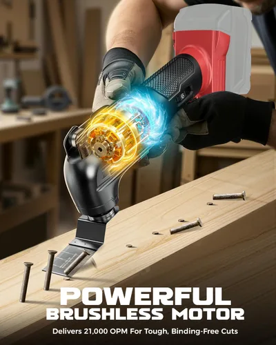Miniatura 2 de DIYtoolifz Herramienta oscilante inalámbrica compatible con batería Milwaukee de 18 V, herramienta de motor sin escobillas de 6 velocidades Para