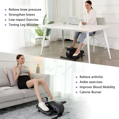 Miniatura 7 de FUNMILY Under Desk Elliptical, Ellipse Leg Exerciser, Standing or Seated Mini Elliptical Machines, Portable Bike Pedal Exerciser for Seniors/Adults