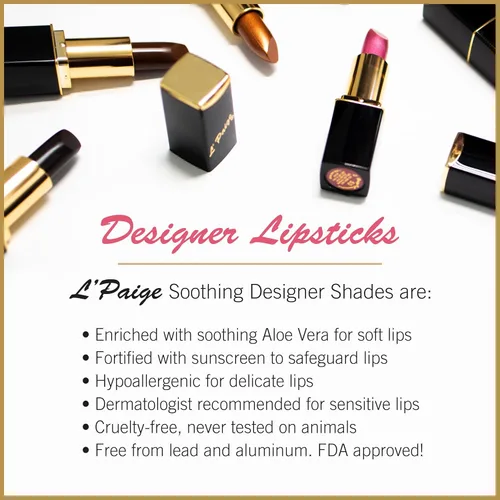 Miniatura 3 de L'Paige L02 - GRAPE ICE Designer Lipstick Base de aloe vera, de larga duración, hidratante Morado claro con acabado helado iridiscente