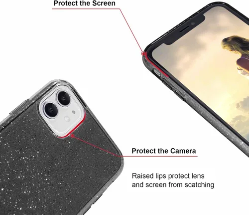 Miniatura 3 de JJGoo - Funda protectora para iPhone 11 (2019), con purpurina brillante, anti-arañazos, a prueba de golpes, flexible, y delgada para mujeres y niñas