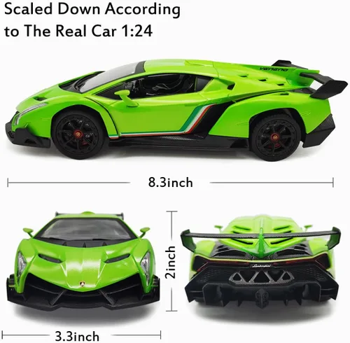 Miniatura 6 de Lamborghini - Auto de juguete Lambo a escala 1:24, auto de juguete con licencia oficial de autos a control remoto con luz de 2.4Ghz modelo de auto