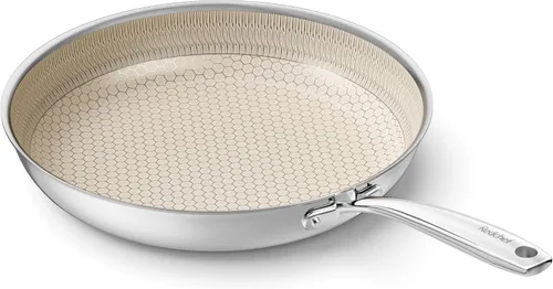 Redchef Sartén antiadherente de cerámica híbrida de 11 pulgadas con mango que se mantiene fresco, apto para lavavajillas y horno, compatible con