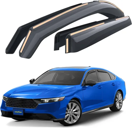 Miniatura 10 de Goodyear - Deflectores de ventana de canal irrompibles para Honda Civic 2016-2021 Sedan, protectores para la lluvia, viseras para la ventana