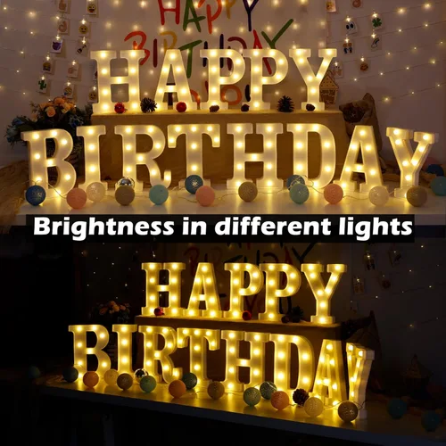 Miniatura 7 de Letrero LED de Marquesina con Letras Iluminadas, Letrero del Alfabeto Iluminado, Luces LED de Letras con Batería para Luz Nocturna, Boda