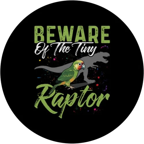 Miniatura 3 de Beware Of The Tiny Raptor Conure - Camisa con diseño de mejilla verde PopSockets PopGrip estándar