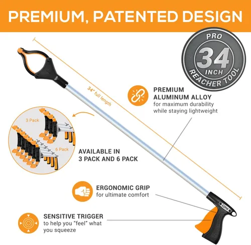 Miniatura 5 de EZPIK Pro Herramienta de Agarre de 34" para Personas Mayores - Agarradores para Ancianos Herramienta de Alcance de Servicio Pesado Recogedor