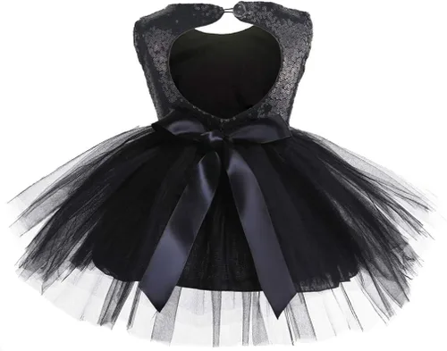 Vestido de princesa tutú de tul para niña, boda, concurso, fiesta, bebé, lentejuelas sin espalda, encaje floral, recién nacido, 7 años