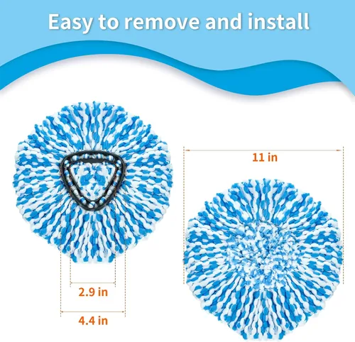 Miniatura 3 de Paquete de 4 cabezales de repuesto para trapeador giratorio compatible con el sistema RinseClean de 2 tanques, solo repuestos de microfibra (4)
