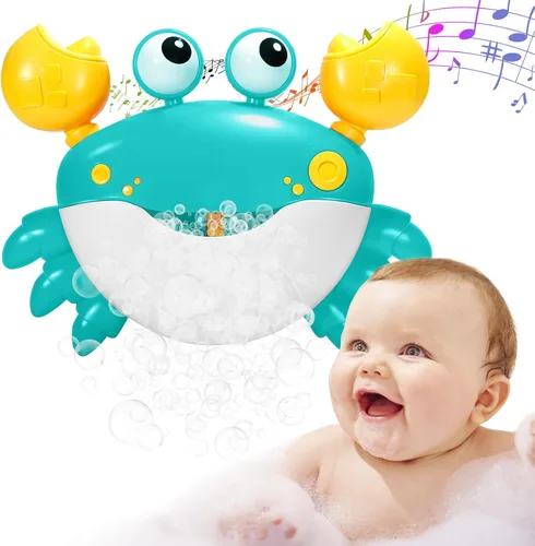 Juguetes de baño para bebés en forma de cangrejo, máquina de burbujas de baño en forma de cangrejo, juguete de baño automático que sopla burbujas y
