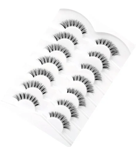 Miniatura 165 de Pooplunch - Pestañas postizas finas de visón sintético, estilo ojo de gato, naturales, cruzadas, tipo racimo, efecto 8D de volumen, tiras