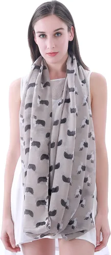 Miniatura 4 de Border Collie Dog Print Infinity Bufanda ligera para mujer