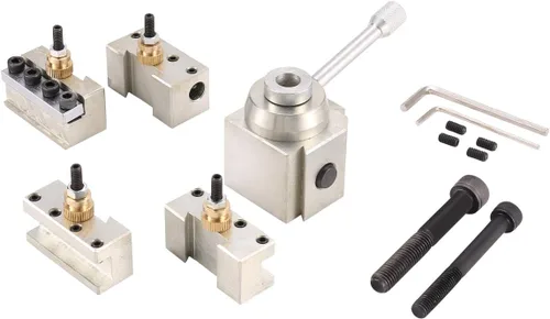 Miniatura 2 de Soporte de torno de cambio rápido, poste de herramienta de acero mini torno y soportes multifid portaherramientas
