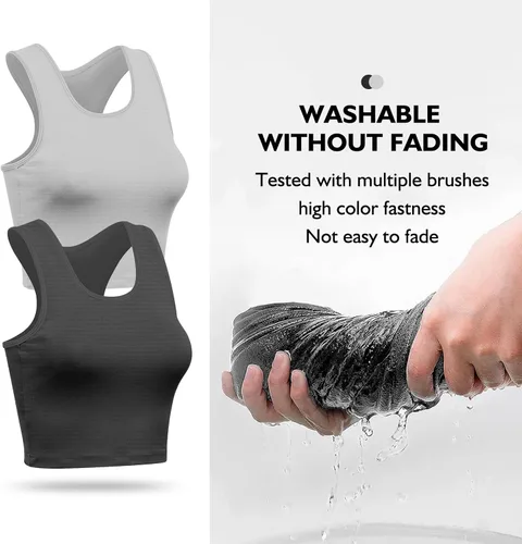 Miniatura 3 de 2 Pieces Tank Top for Women, Basic Sleeveless Sports Crop Tops for Women Going Out Tops Workout Tops Women Teen Girls