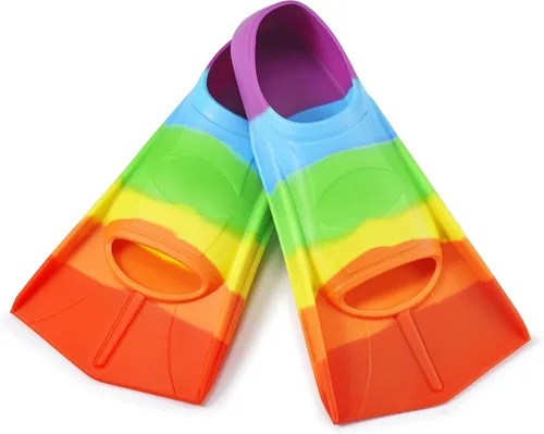 Aletas de natación para niños, aletas cortas para jóvenes, aletas de entrenamiento de natación para natación de regazo, para niños y niñas Arco