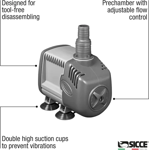 Miniatura 5 de SICCE Syncra Silent 1.5 Multifunción 357 GPH Bomba de agua sumergible Hecho en Italia 23W Ultra silencioso Durable acuario tanque de peces