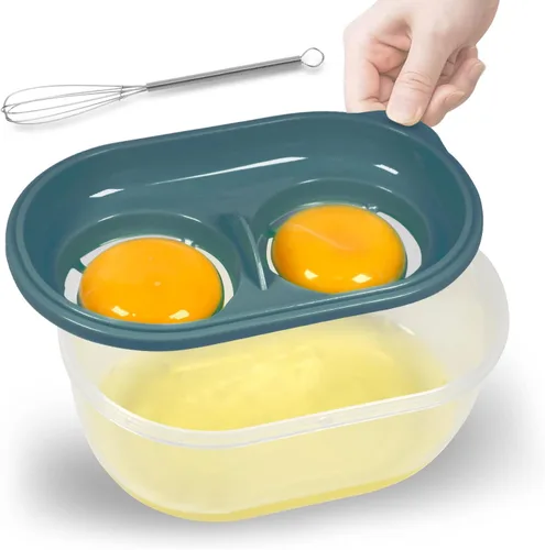 Separador de clara de huevo con batidor de huevos, separador de huevos para huevo crudo, caja de almacenamiento de filtro de clara de huevo,