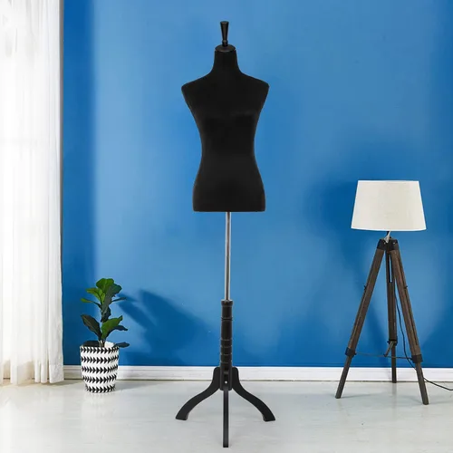 Miniatura 3 de Torso de Maniquí Forma de Vestido Altura Ajustable Maniquí Femenino Modelo de Exhibición Cuerpo de Torso Soporte Trípode Formas de Ropa