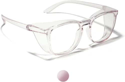 Miniatura 7 de LianSan - Gafas de seguridad antivaho de gran tamaño para enfermeras, gafas certificadas Z87.1 para mujeres, protección UV cuadrada Arcoíris
