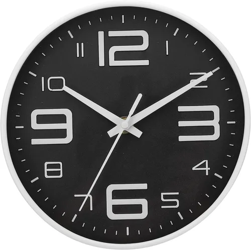 Miniatura 7 de PATIKIL Relojes de pared de cuarzo de 8 pulgadas, funciona con pilas, silenciosos, sin tictac, números 3D, relojes de pared redondos decorativos